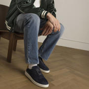 thumbnail: Manfield suède sneakers donkerblauw