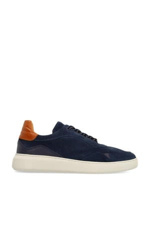 suède sneakers donkerblauw