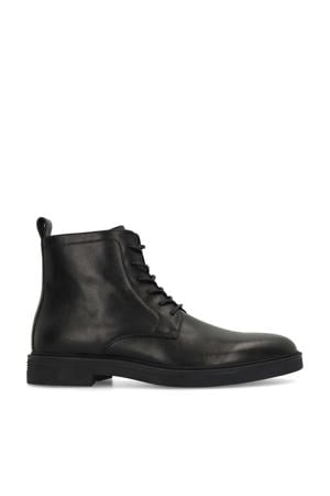 leren veterboots zwart