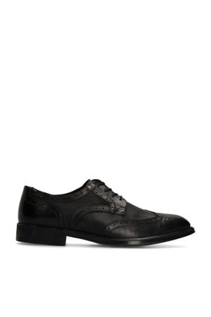 leren veterschoenen zwart