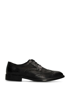 leren veterschoenen zwart