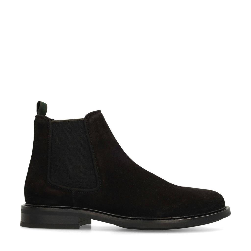 Zwarte heren Manfield suède chelsea boots met elastische inzet