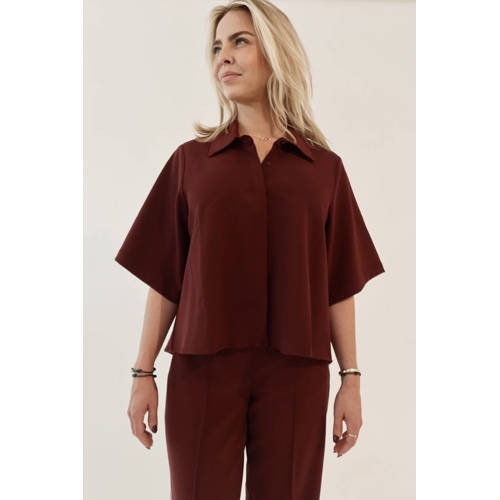 Est'seven blouse donkerrood afbeelding