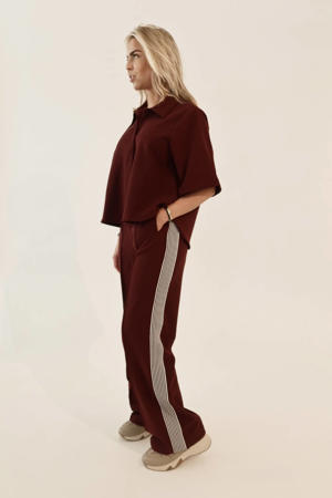 straight regular waist broek donkerrood