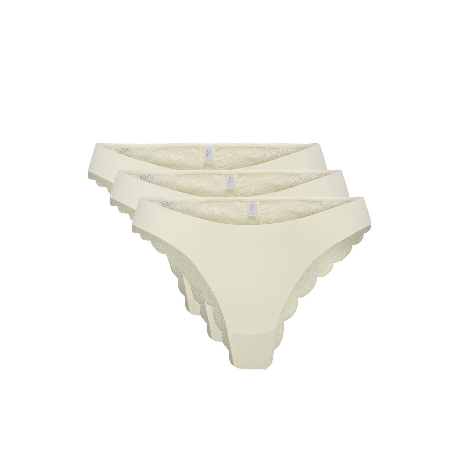 ONLY brazilian ONLCHLOE (set van 3) ecru