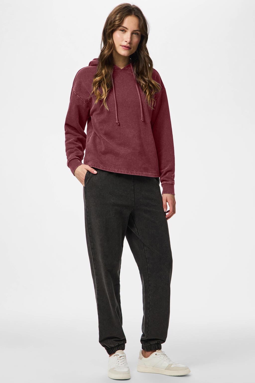 PIECES hoodie PCCHILLI donkerrood