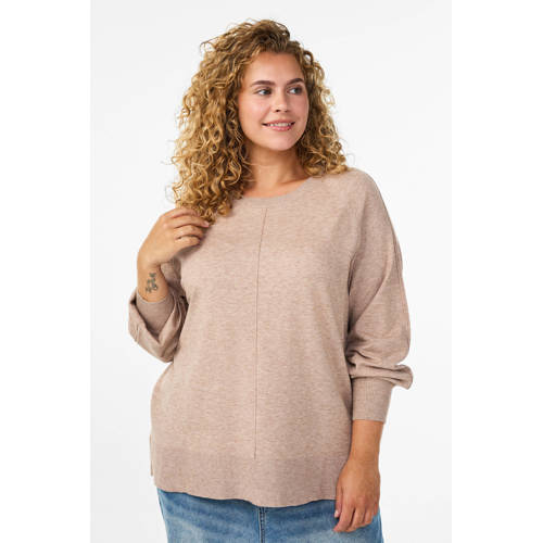 Zizzi gebreide trui beige afbeelding