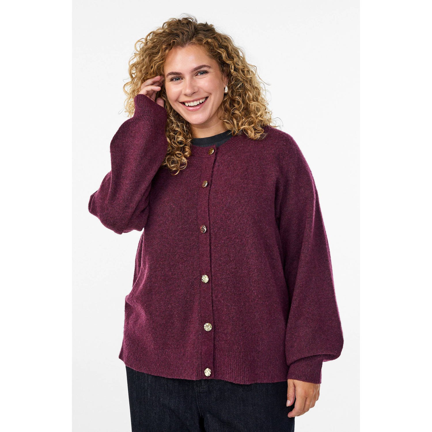 Zizzi gebreid vest rood