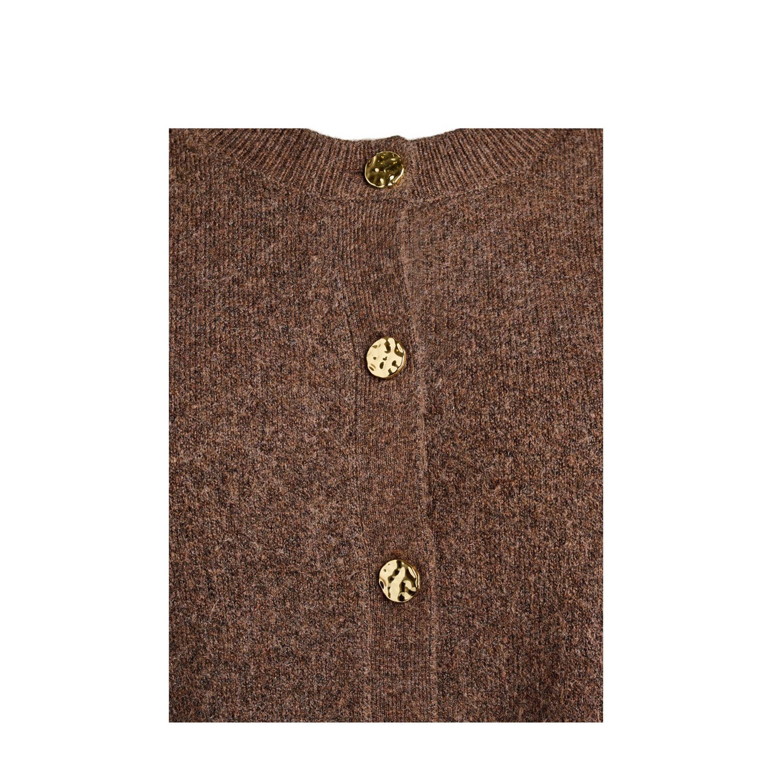 Zizzi gebreid vest bruin