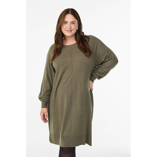 Zizzi gebreide jurk beige afbeelding