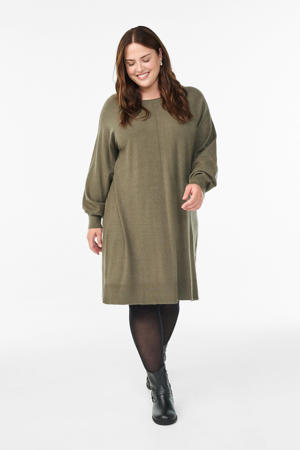 gebreide jurk beige