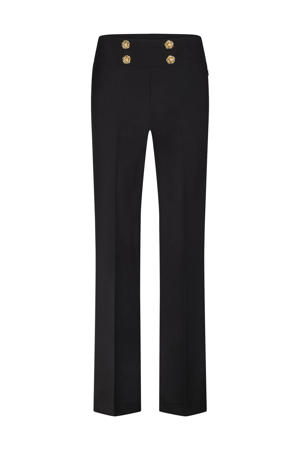 straight regular waist pantalon zwart