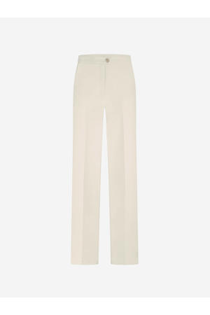 straight high waist broek crème
