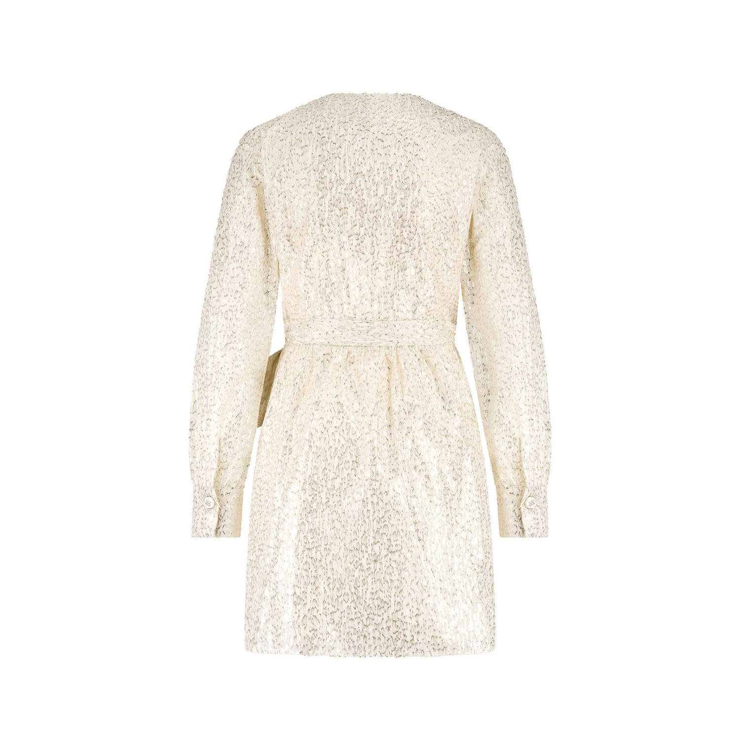 NIKKIE korte jurk met lurex crème