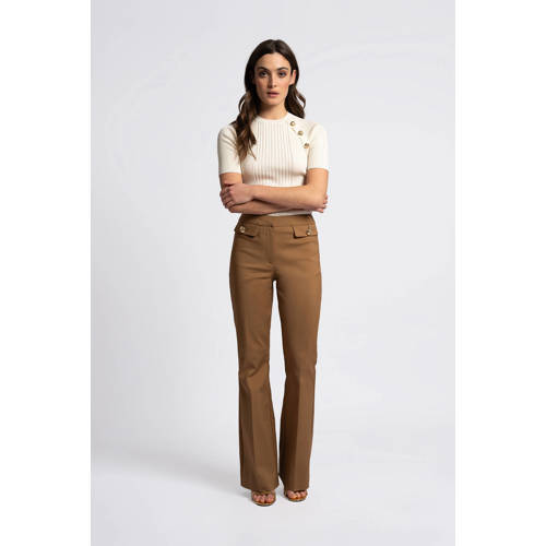 NIKKIE flared high waist pantalon camel afbeelding