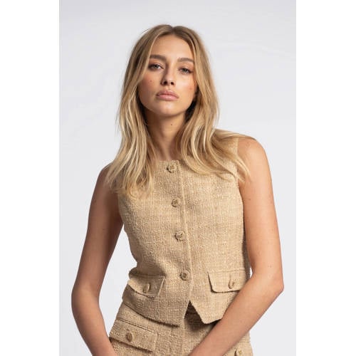 NIKKIE tweed gilet beige afbeelding