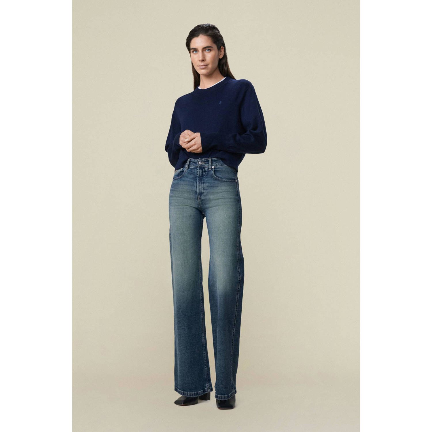 Lois high waist wide leg jeans dark blue denim