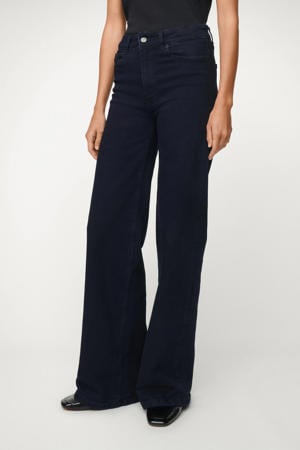 wide leg jeans dark blue denim