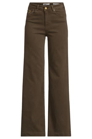 high waist wide leg jeans donkergroen