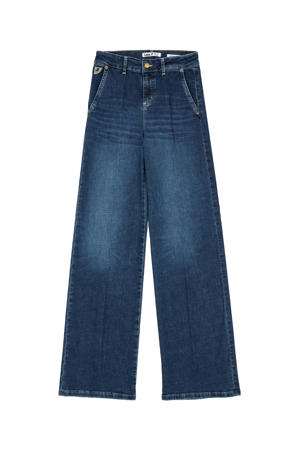 wide leg jeans medium blue denim