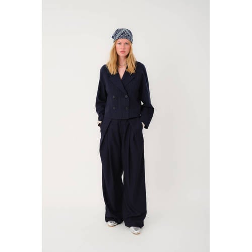 Lollys laundry wide leg regular waist pantalon blauw afbeelding
