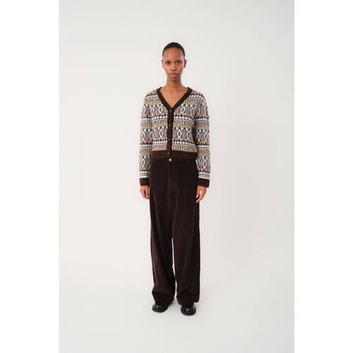 Lollys Laundry gebreid vest bruin afbeelding
