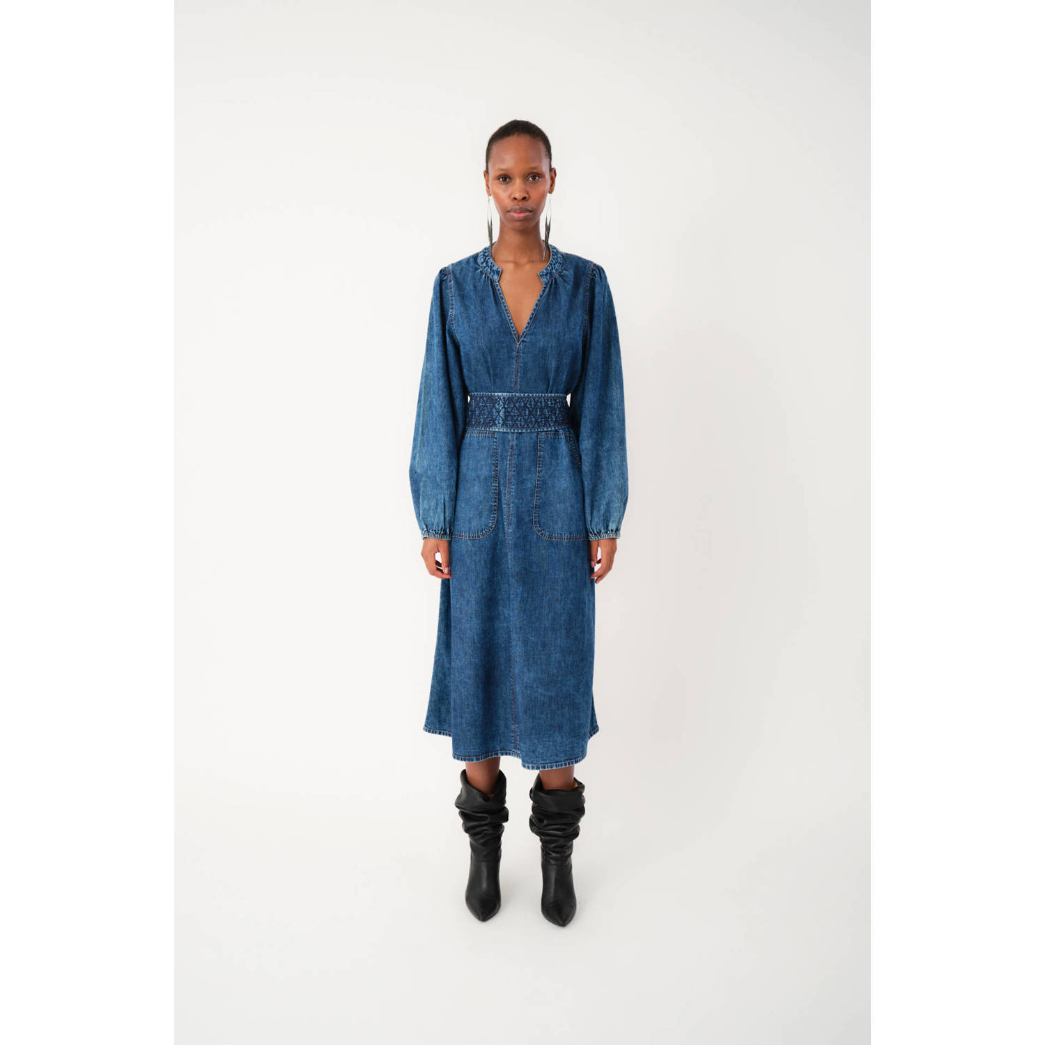 Lollys laundry denim spijkerjurk blauw