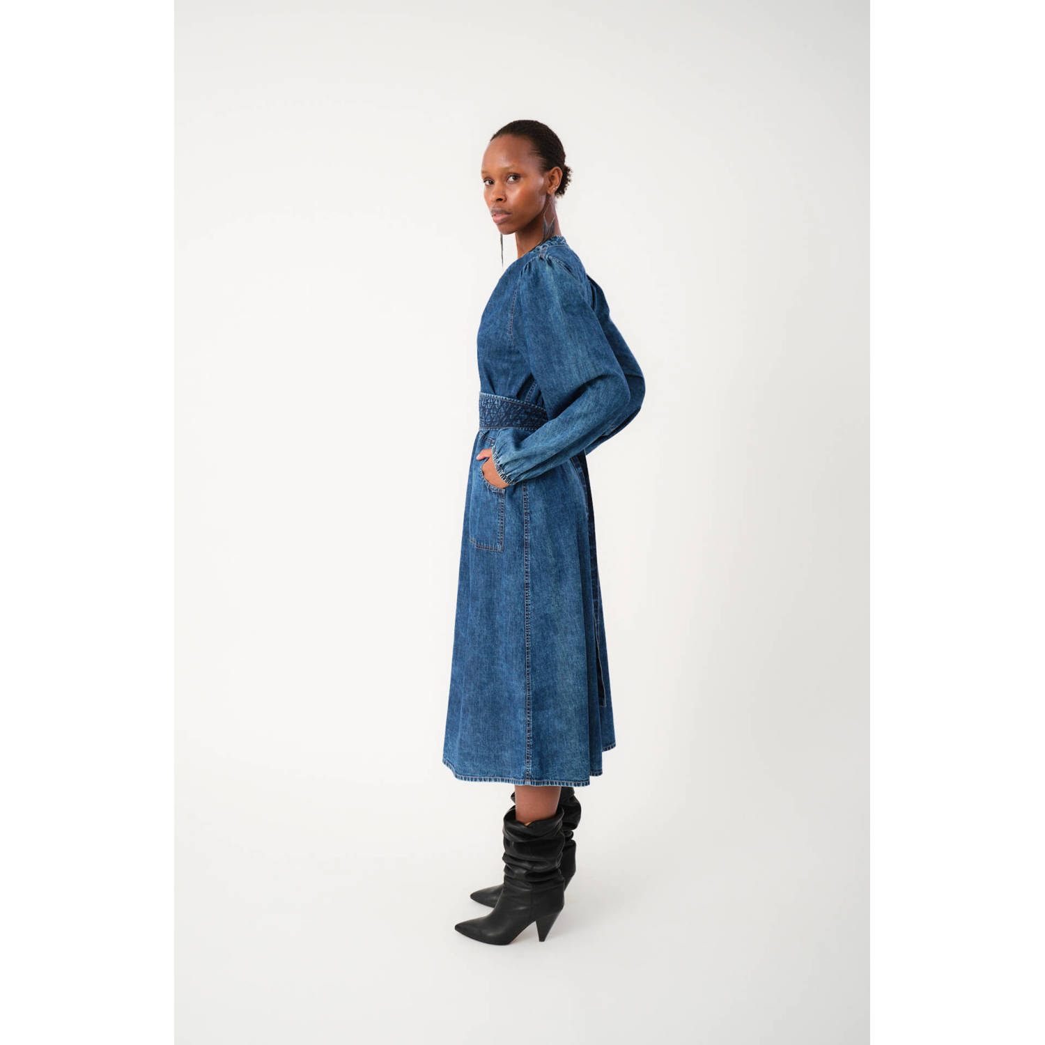Lollys laundry denim spijkerjurk blauw