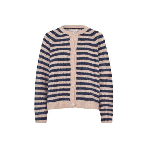 Lollys laundry gestreepte gebreid vest blauw met parels afbeelding