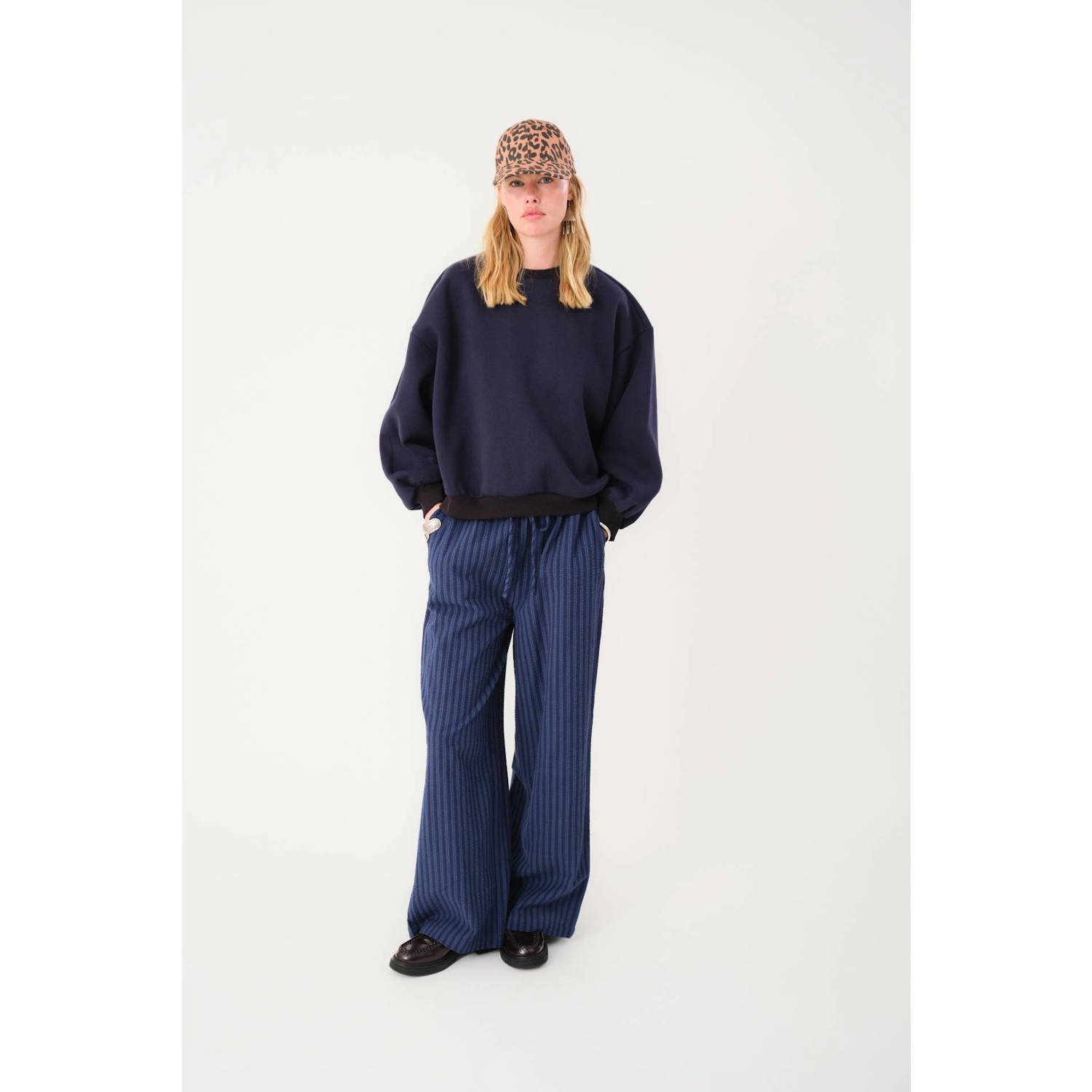 Lollys laundry sweater donkerblauw