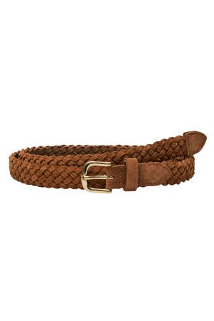 suede riem VMVEDA cognac