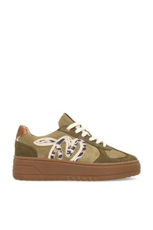 suède sneakers olijfgroen