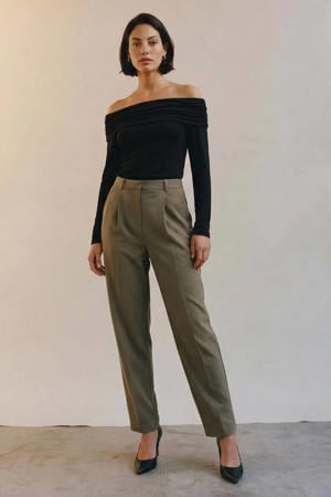 high waist broek groen