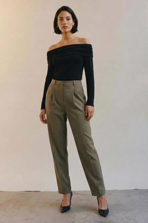 high waist broek groen
