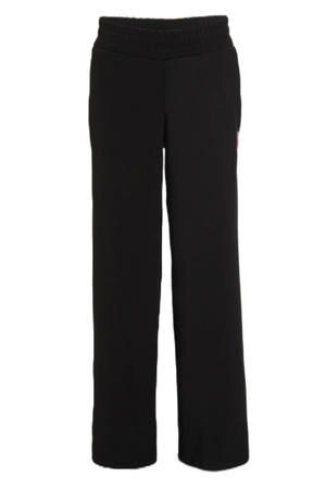 wide leg broek met contrastbies Mikkie zwart