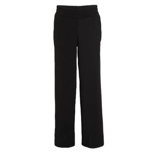 Coolcat wide leg broek met contrastbies Mikkie zwart afbeelding