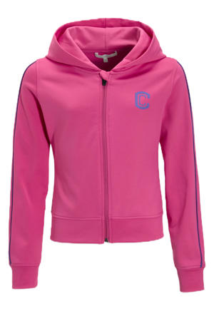 vest met contrastbies roze