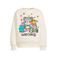 Coolcat oversized fleece sweater met printopdruk Rosa crème