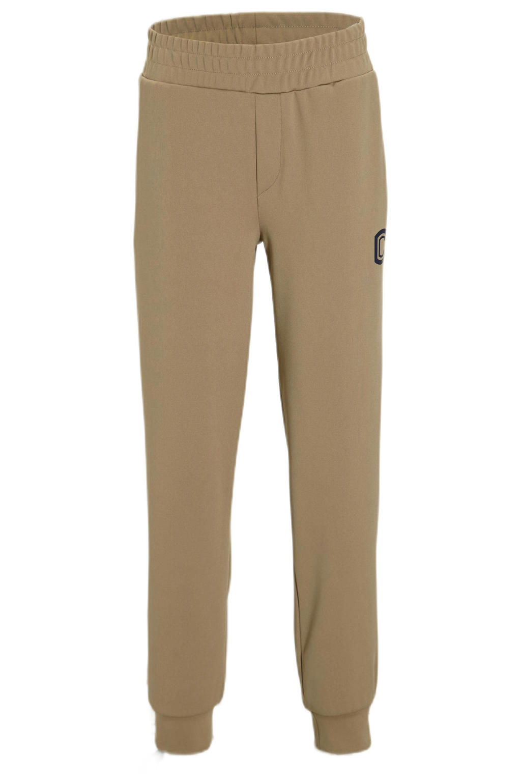 Beige jongens Coolcat joggingbroek Cole van katoen met elastische tailleband en logo dessin