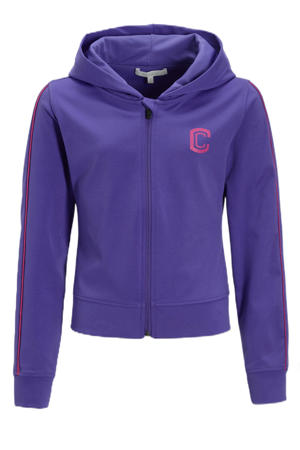 vest met contrastbies Lara paars