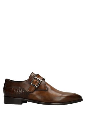leren gespschoenen cognac