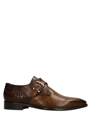 leren gespschoenen cognac
