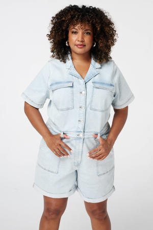 light blue denim playsuit