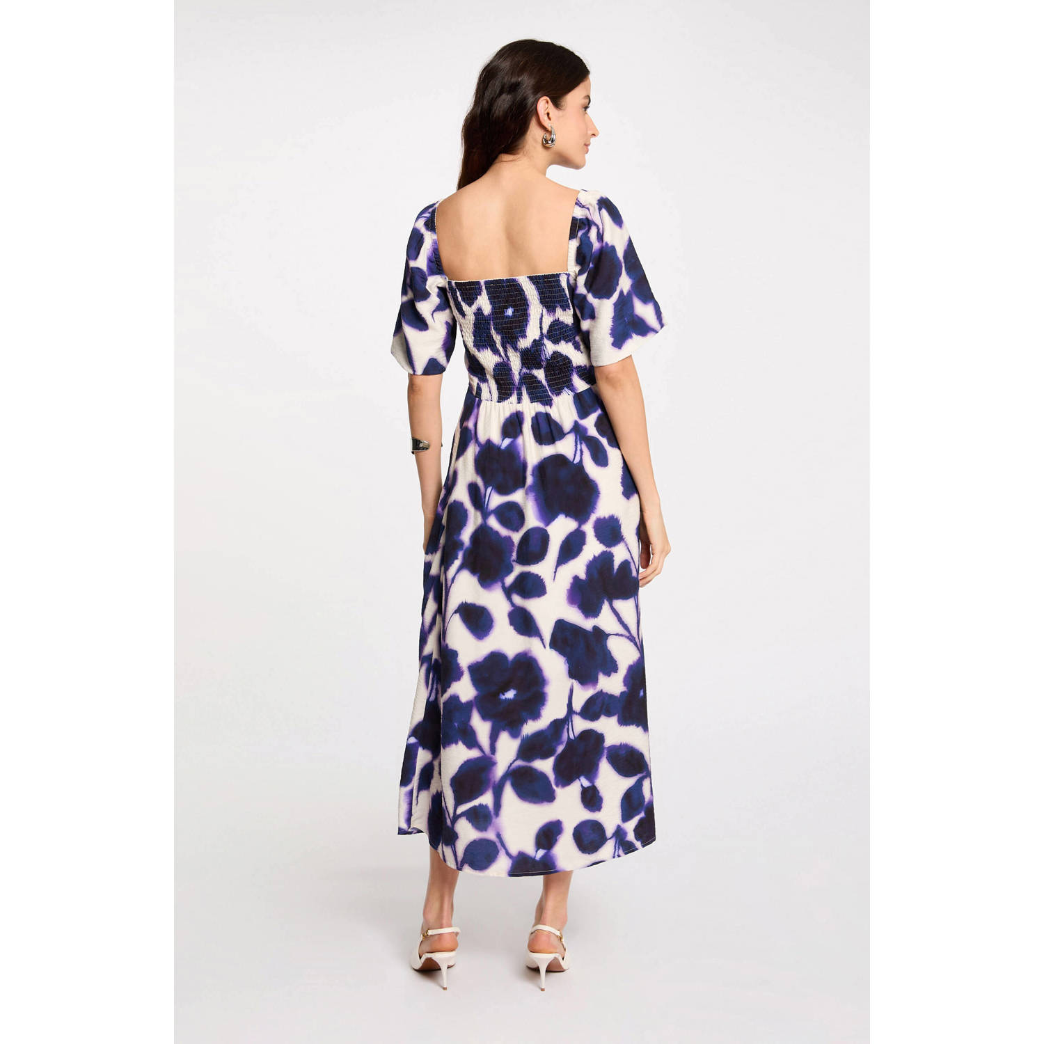 Morgan midi jurk ecru