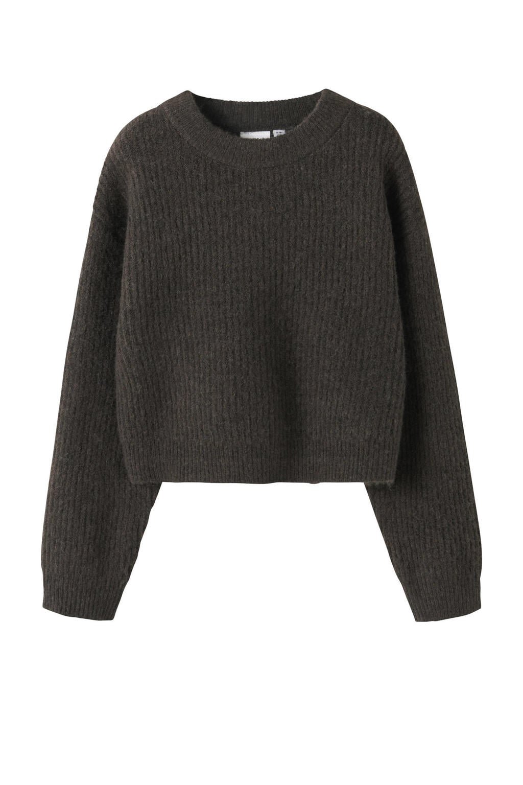 Donkerblauwe meisjes NAME IT KIDS trui grof gebreid van polyester met effen en lange mouwen