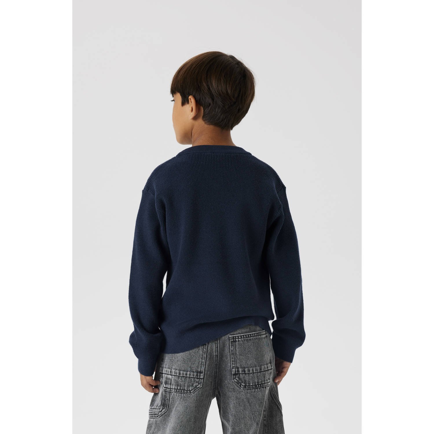 NAME IT KIDS trui donkerblauw gebreid