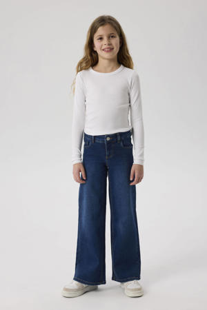 wide leg jeans dark blue denim