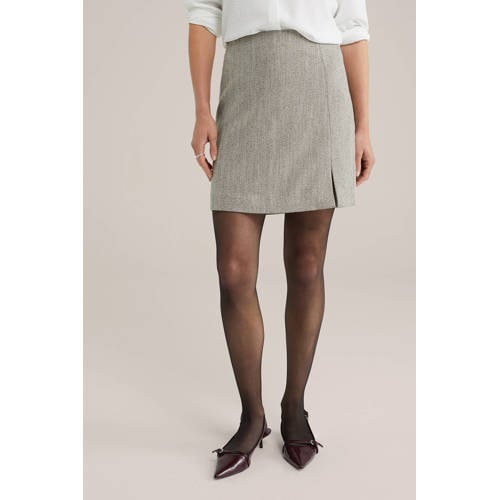 WE Fashion korte rok grijs melange afbeelding