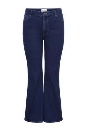 flared jeans dark blue denim