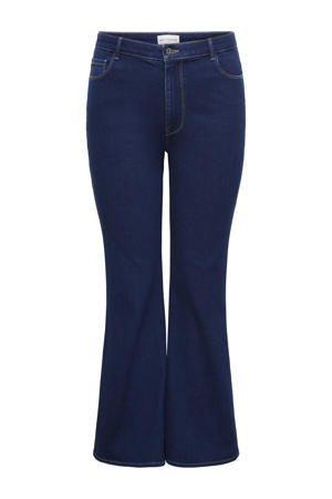 flared jeans dark blue denim